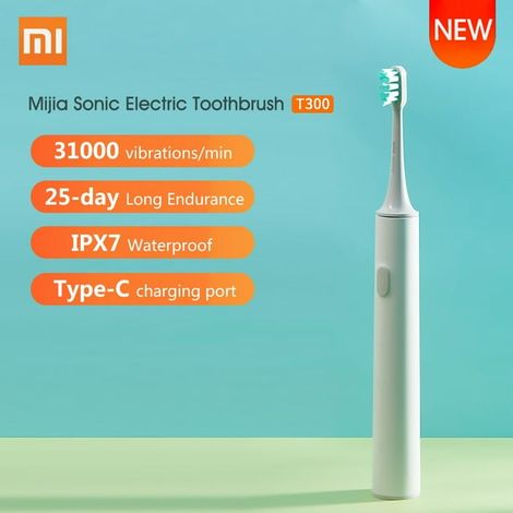 Brosse à dents électrique sonique Labymos Mijia T300 USB rechargeable, étanche, blanchiment profond, santé des gencives, brosse dentaire blancheur, soin bucco-dentaire (1/5)