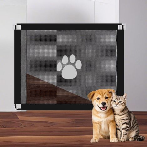 Porte D'escalier Intérieure pour Chien, Porte de Sécurité Verrouillable, Multifonction, Adaptée aux Chiots, 80 × 100 cm (1/5)