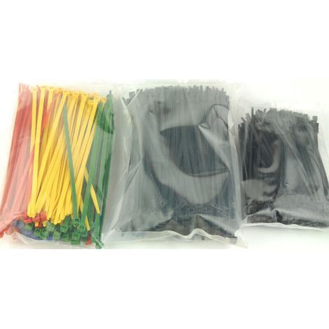 Packung mit 600 Rilsan-Kabelbindern, 200 mm lang – 4,8 mm breit – Schnelle Befestigung von Elektrokabeln – Verschiedene Farben: Schwarz, Grün, Gelb, Rot, Blau (1/5)