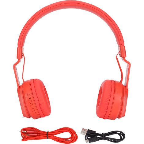Casque Bluetooth Enfant Fingertime BOBO1 Rouge - Mode écoute filaire, lecture carte mémoire, mode enfant (1/5)