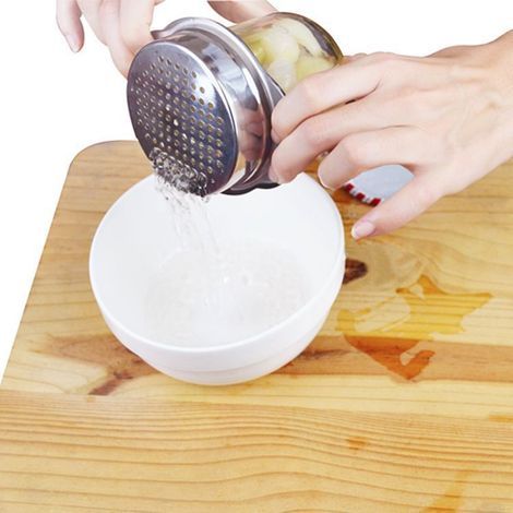Escurridor de aceite con tapa a presión, extractor de latas de alimentos de acero inoxidable, colador para atún (1/5)