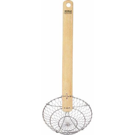 KitchenCraft World of Flavours Chinesischer Schaumlöffel mit Griff of Holz of Bambus, 33 cm, 13"