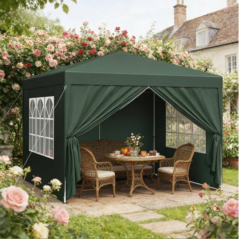 Pavillon Gartenzelt klappbar 3x3 m Oxford Grün HAVRYA (1/4)