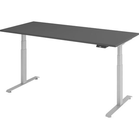 bümö Schreibtisch elektrisch Lite Rechteck: 180 x 80 cm  Graphit