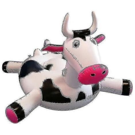 Materassino gonfiabile a forma di mucca per piscina, adatto a bambini e adulti, zattera, barca galleggiante, giocattolo ideale per nuotare in estate (1/5)