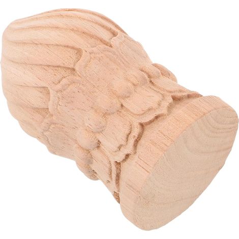 Poteau de Balustre Escalier en Bois Beige Sculpté D'ananas, Décoration Classique Européenne Détails Raffinés, Support Solide pour Villas et Hôtels (1/5)