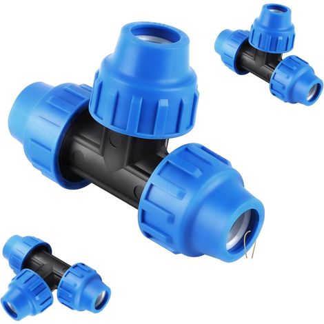 Raccord En T - Tuyau PE 25mm - Matériau PP PVC - Système Irrigation Eau - Lot De 3 Pièces (1/5)