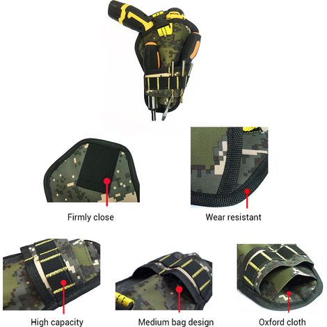 Sacoche pour perceuse électrique [Yue Xinghui], sac banane de rangement pour électricien, camouflage
