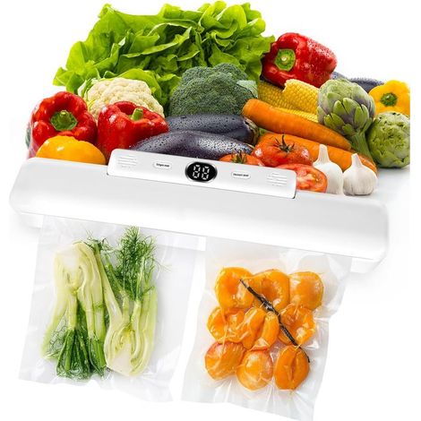 Machine de mise sous vide, machine d'emballage sous vide, machine de scellage automatique des aliments adaptée aux aliments secs et humides, équipée de 10 sacs sous vide.