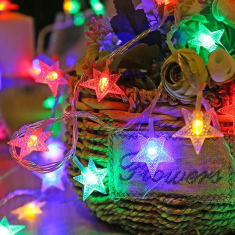 Star-shaped solar string lights - 8 lighting modes - (Colorful) - 12 meters with 60 lights (1/5)