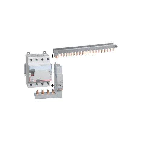LEGRAND - Interrupteur diffu00e9rentiel DX3-ID 4P 63A - 30mA - AC + module 4P - 411662+406301+405202 (1/5)