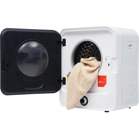 Sèche-linge en acier inoxydable, max 4 kg, 850 W, filtration multiple, 6 programmes, protection surchauffe, montage mural blanc (1/5)