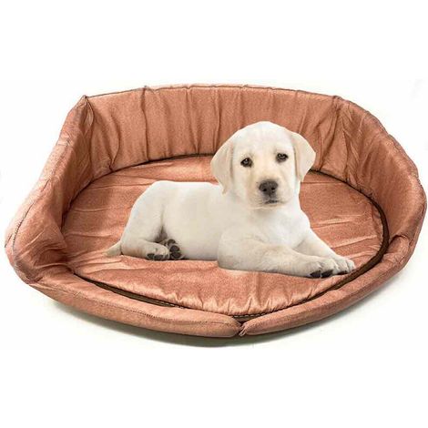 Cuccia per Cani e Gatti Divano per Animali Lettino Imbottito con Cuscino divanetto brandina Marrone (1/2)