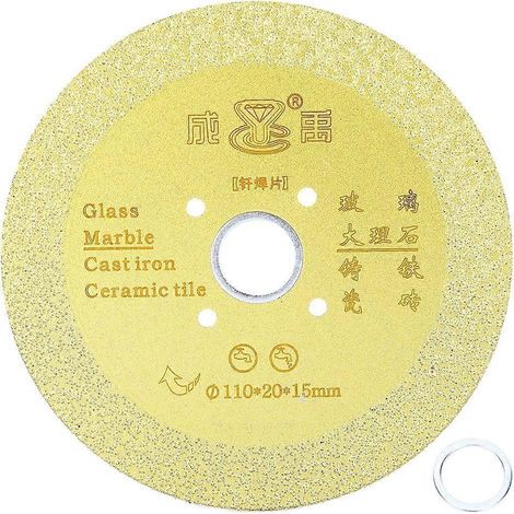 Diamant-Sägeblatt zum Schneiden und Schleifen von Gusseisen, Fiberglas und Marmor, 110 x 20 x 15 mm