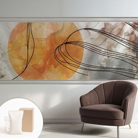 Carta Da Parati Non Tessuto - Con Colla Gratuita - Con Motivi Moderni - Design Elegante Per Pareti Astrazione armonica 250x104 cm (1/5)