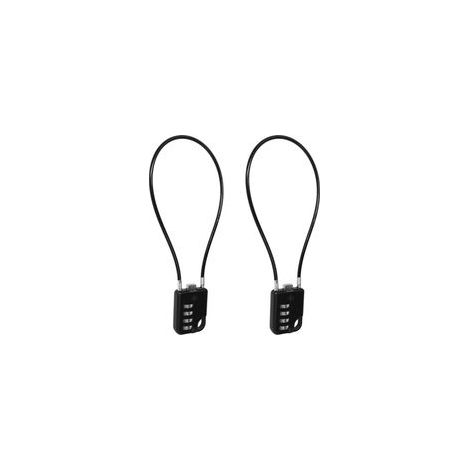 Cadenas à combinaison 4 chiffres avec câble en acier 30 cm, serrure haute sécurité pour valises, bagages, coffres à outils, casques, robuste, compact, 2 pièces, pratique et fiable