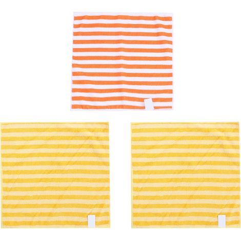 Lot de 3 Chiffons Microfibre Ultra Absorbants Non Pelucheux Lavables Machine 29x28,5cm Jaune Orange pour Cuisine et Voiture
