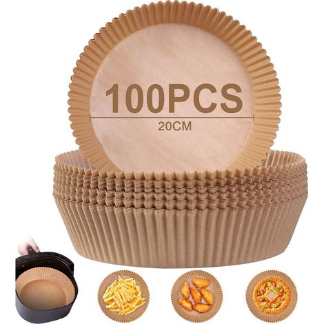 Papier Cuisson pour Air Fryer-100 pièces20x4.5cm-circulaire Paper Liner Friteuse Sans Huile Accessoires pour (1/5)