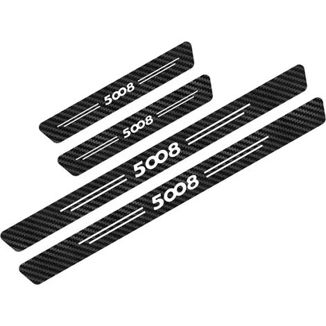 (Noir et rouge - Pour 5008) Compatible avec Peugeot 107, 108, 206, 207, 208, 301, 306, 307, 308, 407, 408, 508, 2008, 3008 et 5008. Accessoires auto : autocollants de seuil de porte. (1/5)