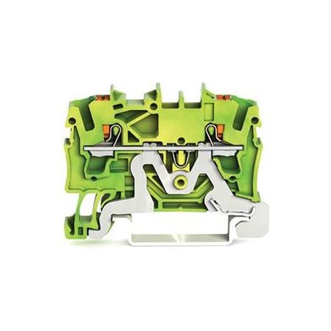 2-Leiter-Schutzleiterklemme mit Drücker 2,5 mm², grün-gelb 2202-1207 (1/2)