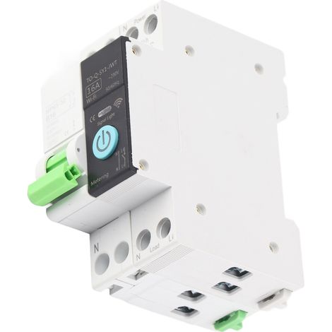 Interrupteur automatique intelligent WiFi 1P+N 16A AC230V, disjoncteur avec mesure et télécommande, pouvoir de coupure 6kA.