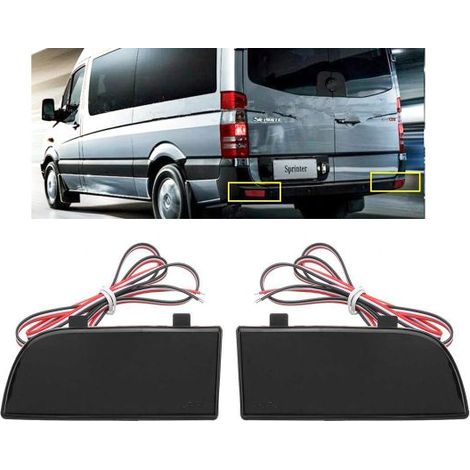 Kit 2 Fanali Posteriori A Led Nero Fume Per Mercedes Benz Sprinter Viano Sostituzione Riflettore Catarifrangente Originale (1/3)