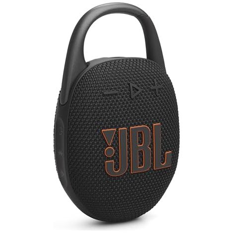 JBL Clip 5 - Ultra-Portable, Waterproof & Dustproof Bluetooth Speaker, Big JBL Pro Sound with Punchy bass, Integrated Carabiner, Up to 12 Hours of Play, Made in Part with Recycled Materials (Black) (1/5)