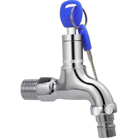 Robinet antivol avec serrure à clé, robinet extérieur verrouillable, robinet antivol en laiton, robinet d'évier antivol extérieur, pour jardin, salle de bain ou machine à laver (1/5)
