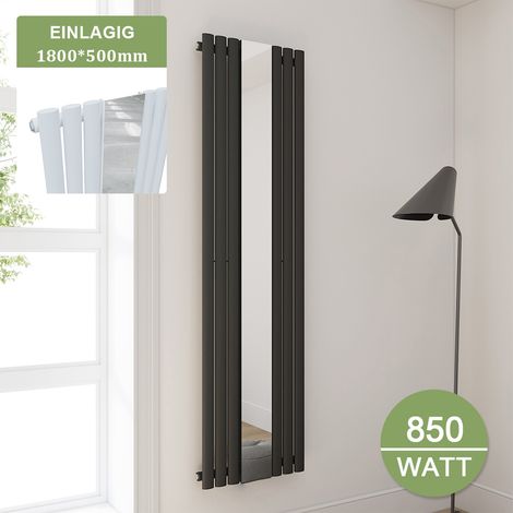 SONNI Badheizkörper 500 mit Spiegel Röhren Heizkörper Design 1800x500mm Anthrazit (1/5)