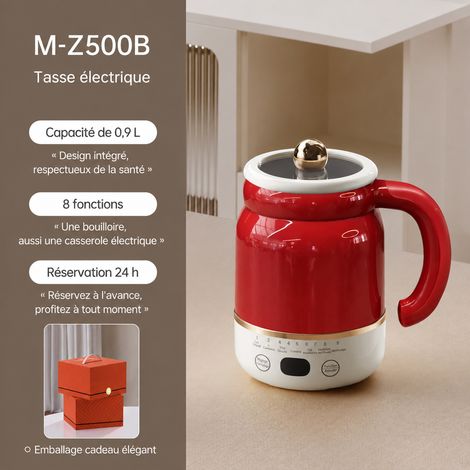 Tasse chauffante électrique multifonction rouge rubis avec coffret cadeau réf 5136 23,5 × 16 × 20,5 cm 800 g – Livraison gratuite