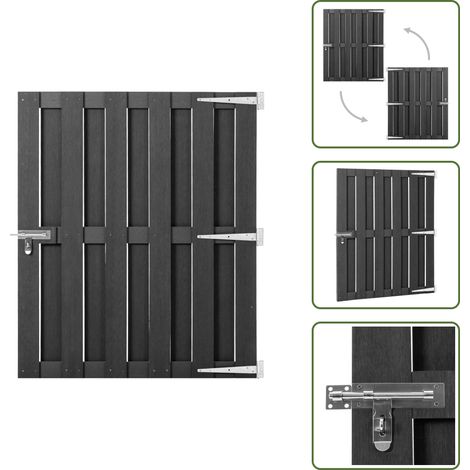 Cancello in WPC - vidaXL Cancello da Giardino in WPC 100x112 cm Grigio - Cancello in legno e plastica
