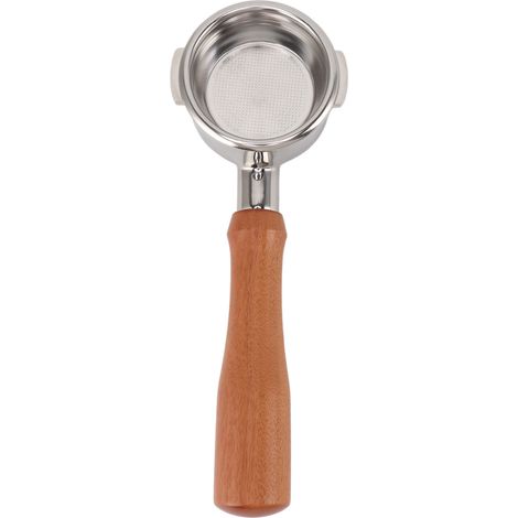 58 mm bodenloser, abnehmbarer Edelstahl-Siebträger für Breville, hitzebeständig, leicht zu reinigen, hohe Kompatibilität, 2 Ohren, Rosenholz-Design. (1/5)