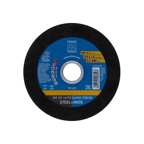 PFERD TOOLS Trennscheibe EHT 125x1,6x22,23 mm gerade Universallinie PSF CLASSIC STEELOX für Stahl/VA 25 Stk (1/2)