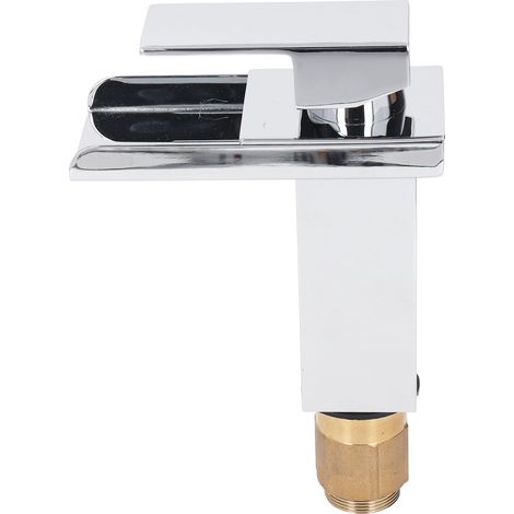 Robinet de salle de bain cascade, robinet pour vasque à poser, robinet de lavabo à poignée unique avec filetage pour tuyau G1/2 (1/5)