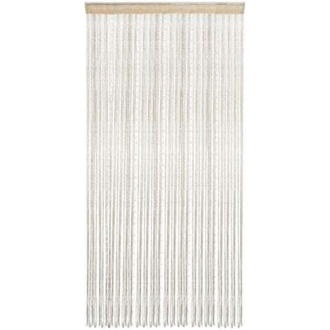 Rideau de perles en cristal pour porte ou placard – 100 x 200 cm, finition champagne avec pompons décoratifs (1/5)