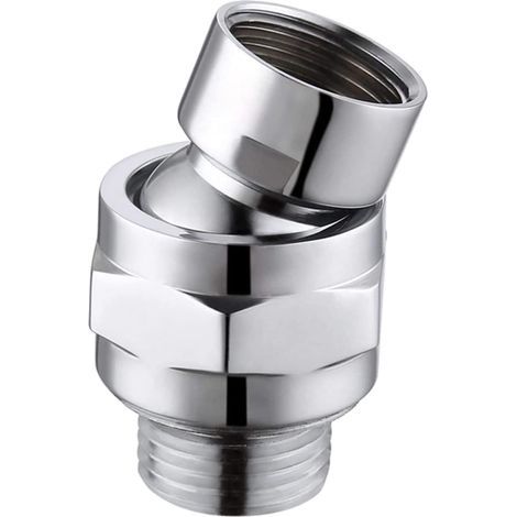 CSPARKV Adjustable Brass Swivel Ball Joint, Shower Connector Swivel Ball Joint, Shower Ball Joint Adapter, Suitable for Connecting Shower Heads and Water Pipes Silver