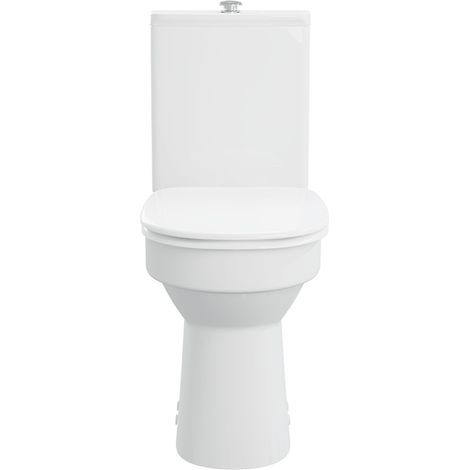 AKW Navlin Doc M Raised Height Close Coupled Pan with Raised Push Button Cistern 750mm Projection - Excluding Seat (1/3)