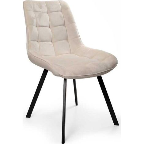 Set 4 poltrone in velluto beige cm 53x43x85h