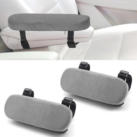 Lot de 2 coussins d'accoudoirs - Coussins pour coudes - Protège-bras - Housses d'accoudoirs confortables et amovibles - Coussins d'accoudoirs en polyester - Pour chaises de bureau, sièges auto et chai (1/5)