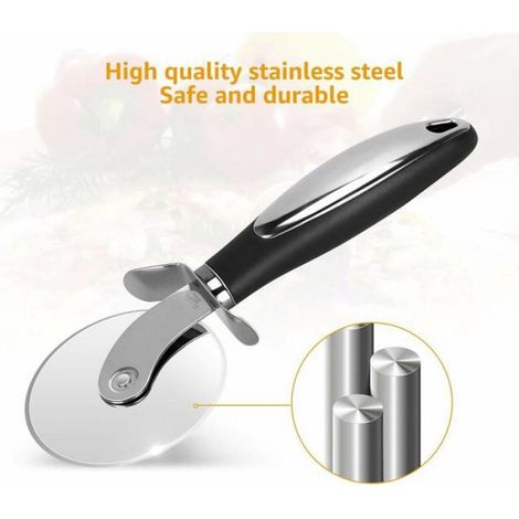 Roue à pizza – Couteau à pizza de cuisine de qualité supérieure – Trancheuse à pizza ultra tranchante et facile à nettoyer, roue à (1/4)