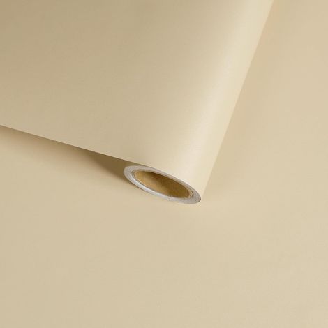 Papier Peint Adhesif Mural Beige Crème Mat 30 cm x 300 cm Papier Peint Autocollant Vinyle Lavable Amovible pour Meuble Cuisine Armoire Rénovation Décoration Murale (1/5)