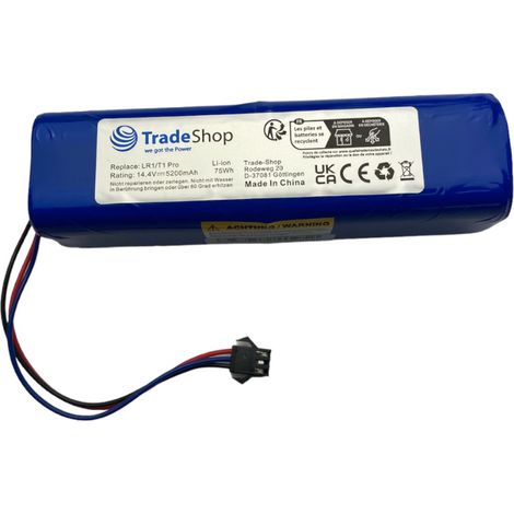 Trade-Shop Li-Ion Akku 14,4V / 5200mAh für Lydsto R1, S1, R1 Pro, S1 Pro, G2, Blaupunkt Bluebot Xtreme BPK-VCBB1XTE, BPK-VCBB1XTEIC, BPK-VCBB1XTEN (1/2)