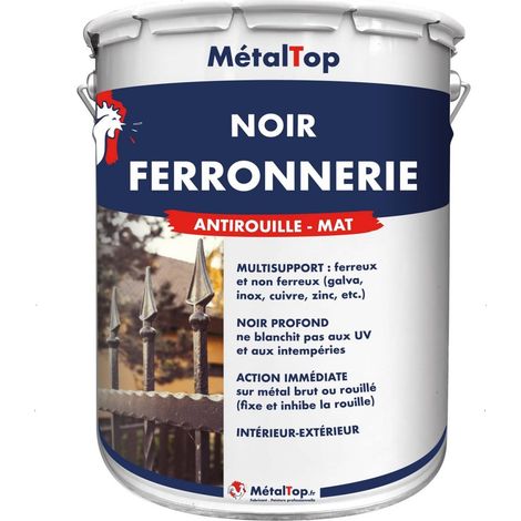 Noir Ferronnerie - Pot 5 L    - 9017 - Noir signalisation - Metaltop (1/5)