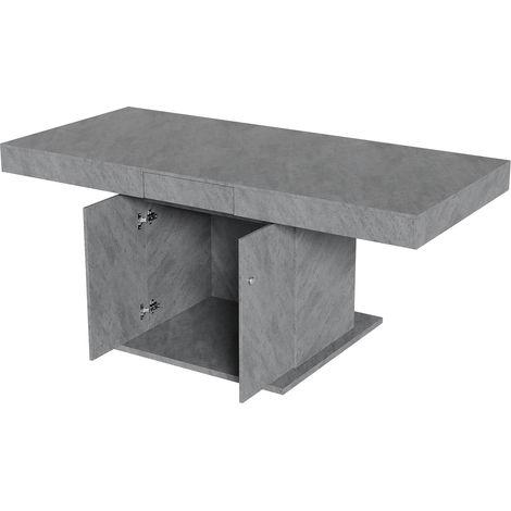 Mesa de comedor extensible HOMVRA 140/180 x 80 x 76 cm gris efecto cemento (1/5)