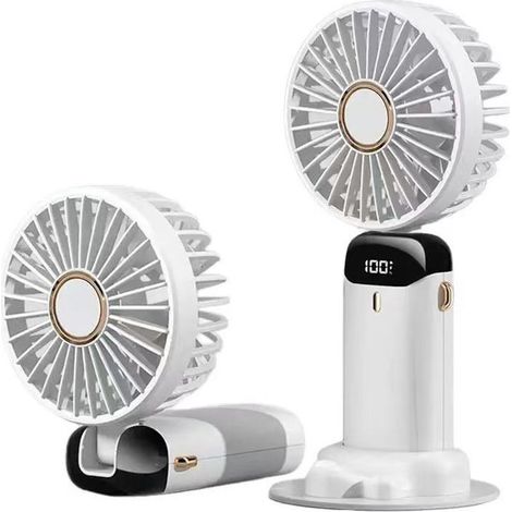 Mini-USB-Ventilator mit 5 Geschwindigkeitsstufen – Hochdruckmotor – Faltbares Design für Büro und Outdoor-Einsatz – Schnellladefunktion über USB-C (1/5)