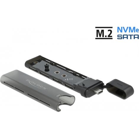 Delock Externo USB Type-Câ¢ Caja Combo para M.2 NVMe PCIe o SATA SSD - sin herramientas