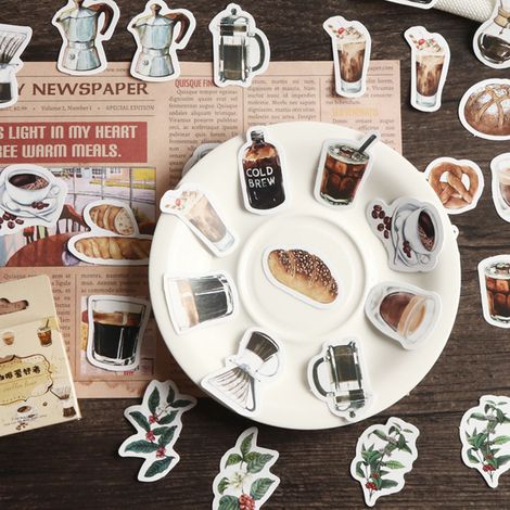 [Décoration DIY] Adhésifs Scrapbook Autocollants Décoratifs (46 Pièces) - Stickers Autocollants Imperméables pour Album Photo, Journal et Cadeaux (1/5)