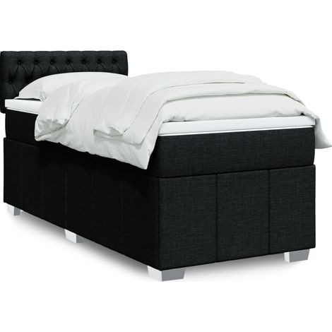 Boxspringbett mit Matratze Schwarz 90x190 cm Stoff