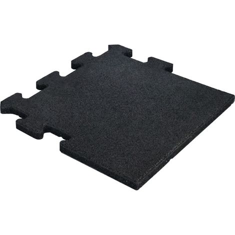 Gummi-Puzzlefliese mit EPDM-Beschichtung - 25 mm - Schwarz - Seitenstück
