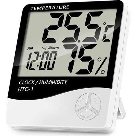 Innenthermometer und Hygrometer - HTC-1 - LCD-Bildschirm - Temperatur - Luftfeuchtigkeit - Messbereich von -10℃ bis +50℃ (1/3)
